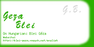 geza blei business card